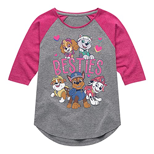 HYBRID APPAREL - Paw Patrol - Besties Big Group - Toddler and Youth Girls Raglan Graphic T-Shirt - Size 5T