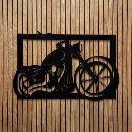 Image of METSY Metal Bike Wall Art with backlit | Bike Lover Gifts | Wall Decor | Home Decoration Wall Hangings(77x120) Cm