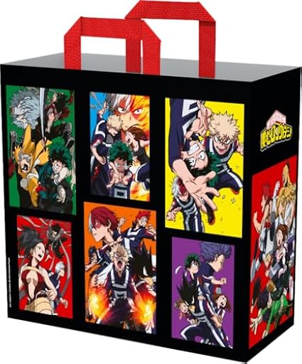 Konix My Hero Academia Bolsa de Bolsa de Compras 40 x 45 x 20 cm - Material reciclado - Diseño Multi - Negro | Ya disponible en tu tienda friki favorita! En mundofriki.es!