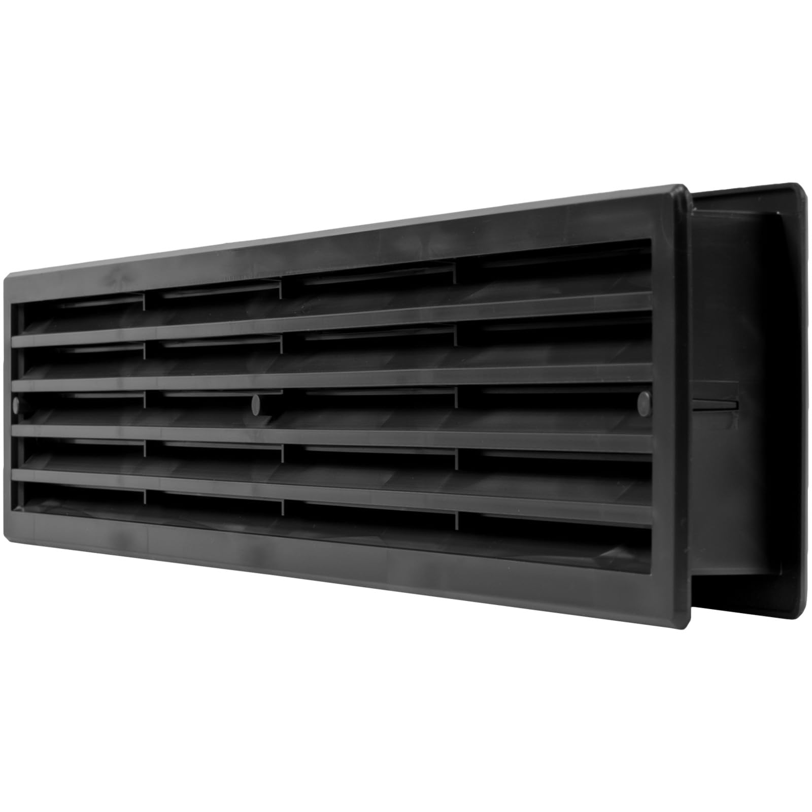 Repa Market 18'' x 4'' Inch Bathroom Door Air Vent Grille Two Sided Black Ventilation Cover No Screws Included (17.7" x 3.60" Inch)
