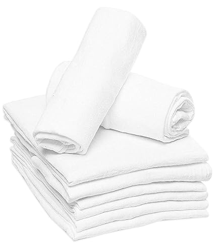 RUVANTI Paquete de 24 pañales de tela plegada plana para bebés, pañales reutilizables 100% algodón extra grandes de 24 x 24 pulgadas, paños para