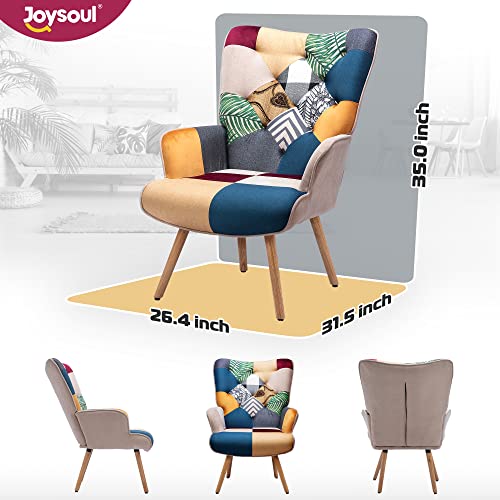 Joysoul Living Room Accent Chair Modern High Back Arm Chair, Colorful Plaid Bohemian Style Chairs For Bedroom Waiting Room #TOP5