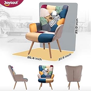 Joysoul Living Room Accent Chair Modern High Back Arm Chair, Colorful Plaid Bohemian Style Chairs for Bedroom Waiting Room Joysoul Living Room Accent Chair Modern High Back Arm Chair Colorful Plaid Bohemian Style Chairs for Bedroom Waiting Room