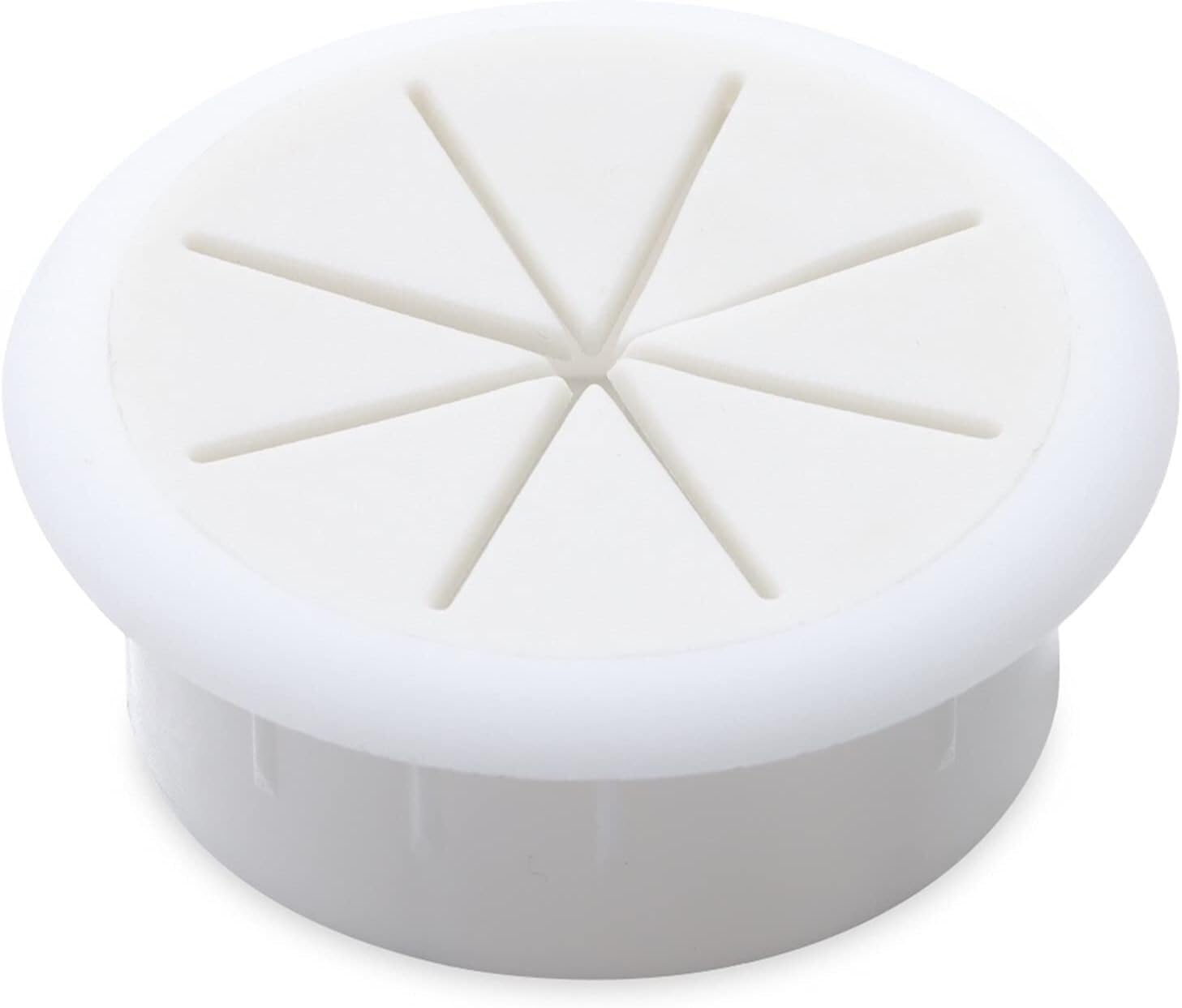Passacavo per scrivania, 50/60MM Organizer for Cavi da scrivania Copriforo for Cavi Passacavi for mobili da Ufficio Passacavo a Otto Petali Coperchio for Scatola di Filettatura(White,60mm)