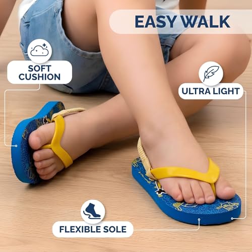 Josmo Minion Flip Flops with Backstrap Despicable Me Sandal for Girl Boy Summer Beach Water Pool Shoes - Blue Yellow (size 11-12 Little Kid) by Josmo - Used condition - Image 4