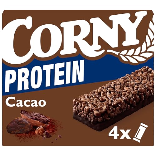Müsliriegel Corny Classic Protein Schoko | 24% Protein | Proteinriegel mit feiner Schokolade | Ohne Zuckerzusatz | Genuss für Schule Büro und unterwegs | 4 x 25 g