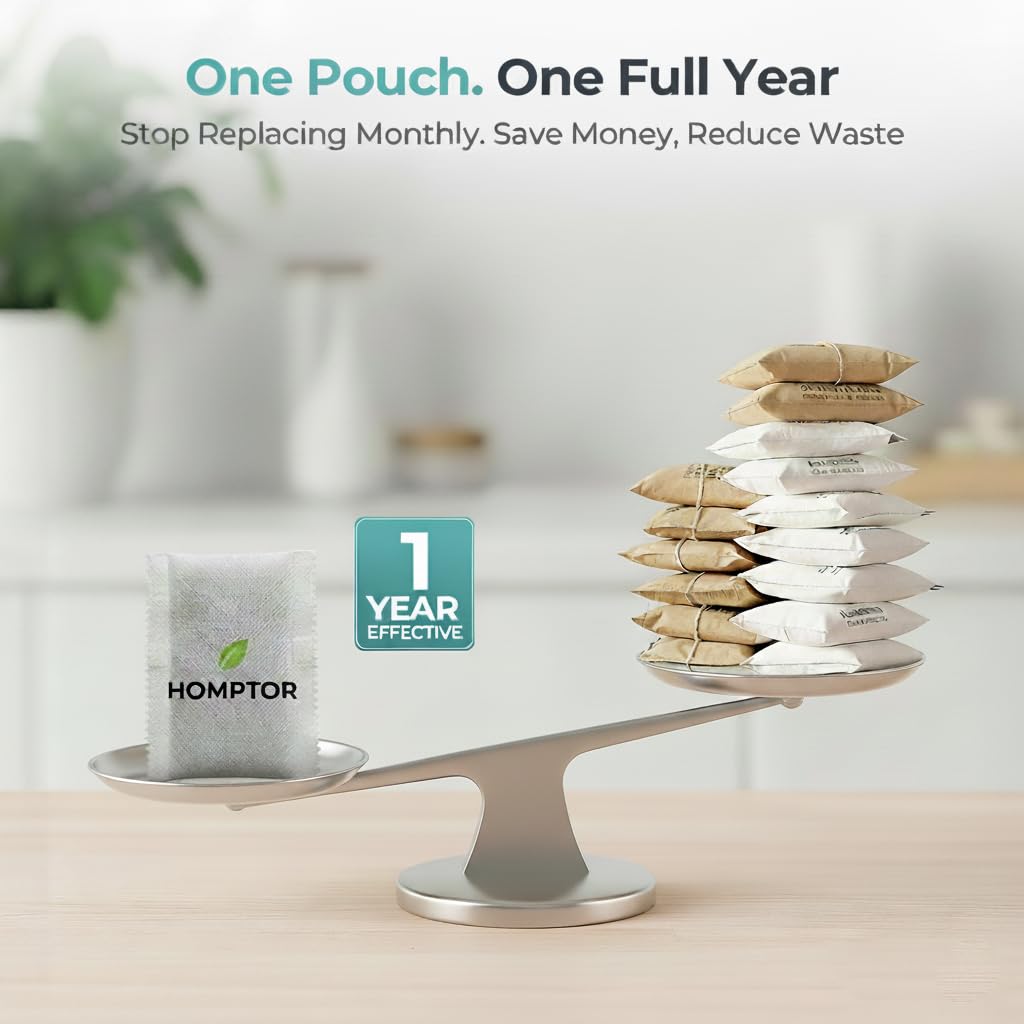 Homptor Odor Eliminator & Deodorizer - Long-lasting Unscented Odor Control & Smell Absorber for Diaper Pail, Trash Cans, Gym Bags, Shoes, Small Spaces - Better Than Baking Soda Charcoal - 8 Pack - image 2