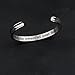 Zuo Bao Handstamped Inspirational Message Hair Tie Bracelet Stainless Steel Grooved Cuff Bangle for Women (Fate-S)