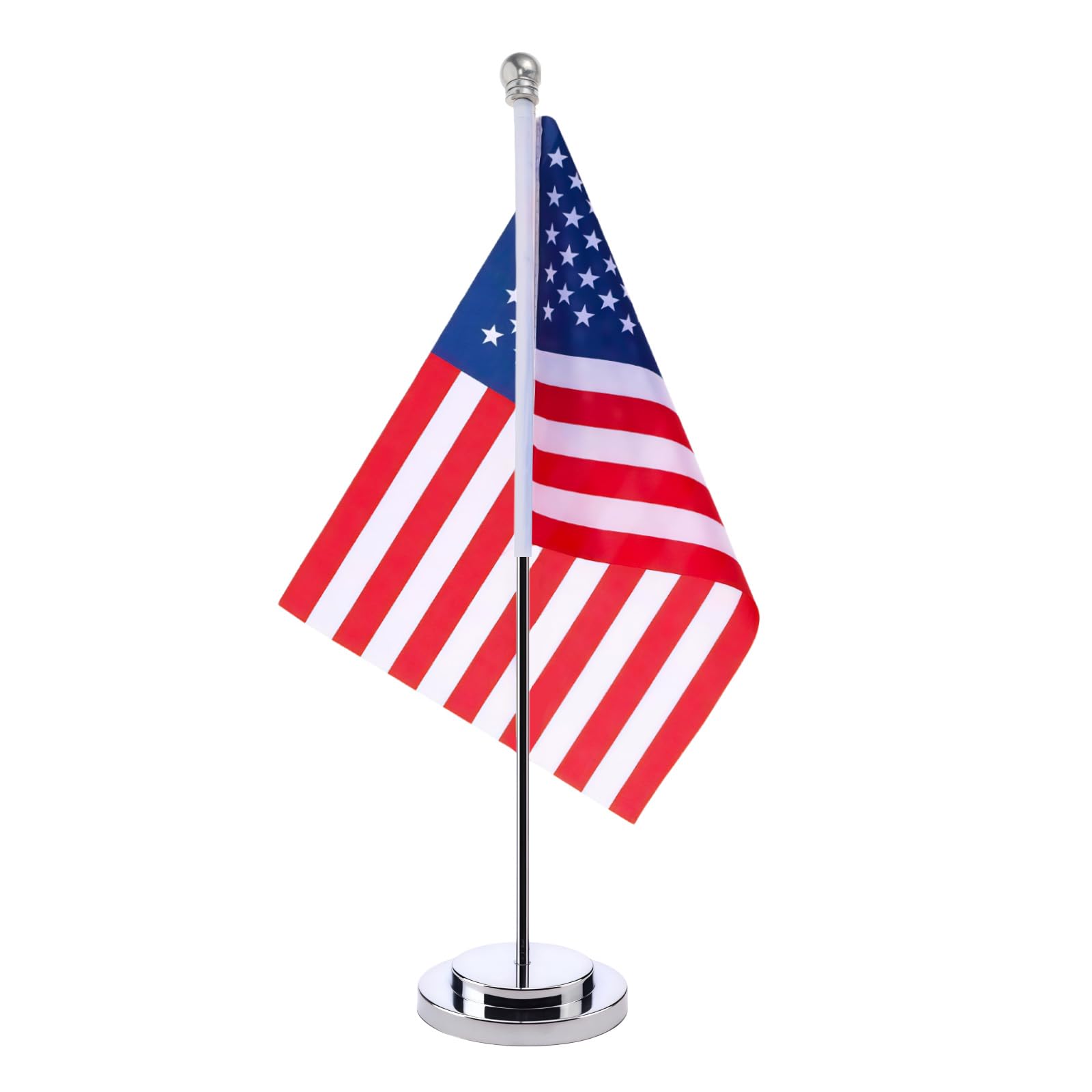 American Table Flag United States Desktop Flag with Stainless Steel Base US Flag for Office Home Decor Patriotic Tabletop Flag American Flag for Desk Office Table Decor for National Celebration