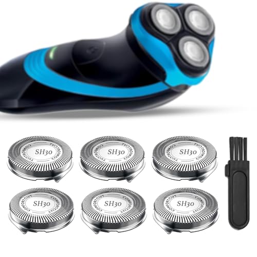 SH30 Shaving Heads for Philips Norelcos Series 1000, 2000, 3000 and 5000X Razors, Shaver Replacement Blades with High Performance - Shave Wet and Dry, 6Packs.