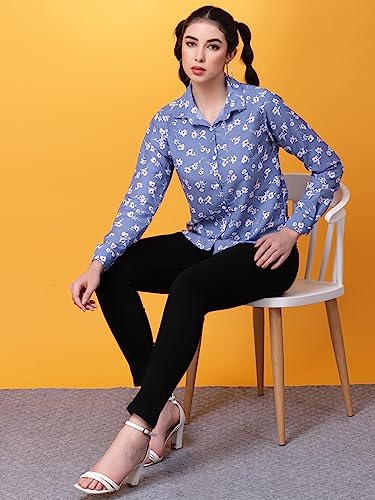 Image of OOMPH! Women's Cotton Regular Fit Floral Button Down Shirt