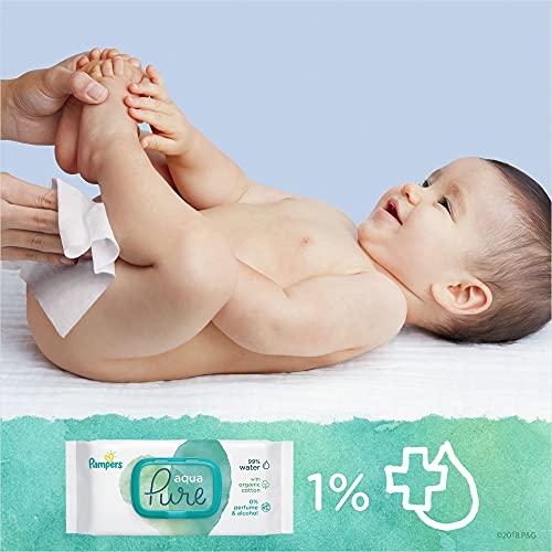 Pampers Aqua Pure Billendoekjes, 864 Babydoekjes (18 x 48 Doekjes), Gemaakt met 99% Puur Water + Biologisch Katoen… - Afbeelding 7