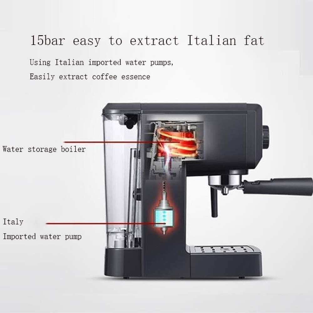 Coffee Machine Semi-Automatic Pump 15Bar High Pressure Extraction Double Independent Thermostat Preheating 1.25L