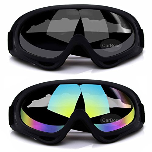 Ski Goggles 2 Pack Snowboard Goggles Skate Glasses Motorcycle Cycling Goggles UV400 Protection Windproof Dustproof Anti-Glare Lenses for Men Women Youth Kids