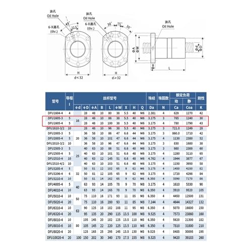 Vis à billes DFU1605 anti-jeu avec double écrou 16mm pour éliminer l'imprécision d'usinage - 6