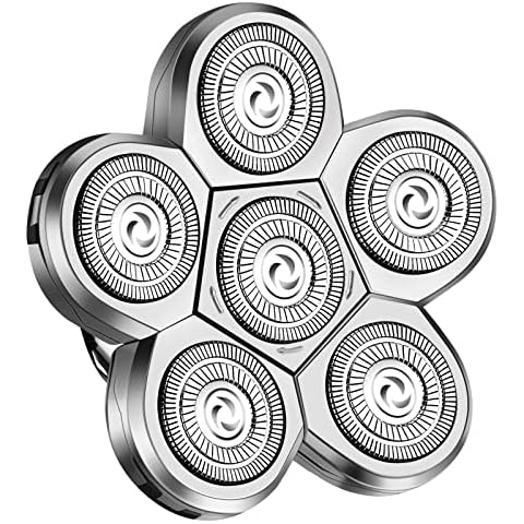 6 Köpfe Rasiererköpfe, abnehmbarer elektrischer Rasierer, Glatzwerkzeug Kopf und Gesicht Cover