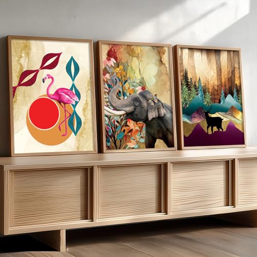Image of kotart Modern Wall Art Framed Painting for Wall Decoration - Wall Paintings for Living Room, Bedroom - Set of 3 - D (Art 4, 10x13 inch)