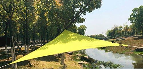 Block Triangle Sunshade Sail Canopy for Outdoor Patio Garden Sun Shelter, 12' x 12' x 12',Yellow