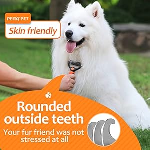   Undercoat-rake-for-DogsDog-Deshedding-Brush-for-Large-Dogs2-in-1-Dematting-Comb-deShedding-Tool-for-Long-Hair-CatsPet-Hair-Grooming-Brush-Clear-mats-and-tangles-Reduces-Shedding-by-95