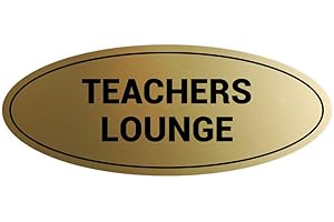 Onyx Oval Teachers Lounge Decor - Elegant Office & Classroom Sign for...