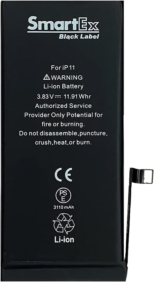 Black Label Battery compatible with iPhone 11 - Capacity 3110 mAh | 2 Years Warranty