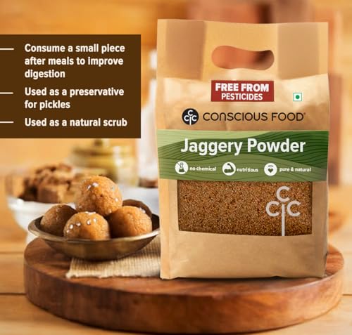 Image of Conscious Food Jaggery Powder, 1 kg | Pure, Natural & Chemical Free | Healthy Sugar Alternative | Gur, Gud Powder, Sharkara Bellam, Nattu Sakkarai, Vellam