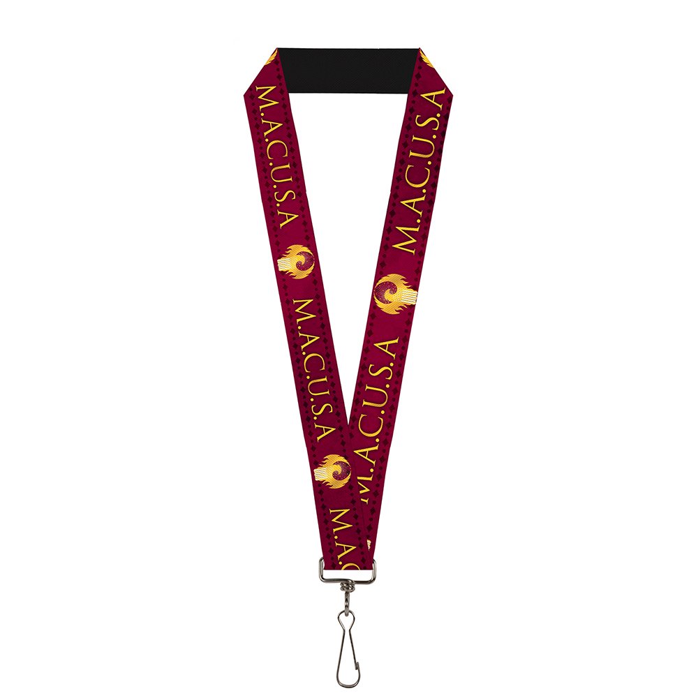 'Buckle Down Lanyard-1.0''-Macusa/Seal Reds/Golds/White'