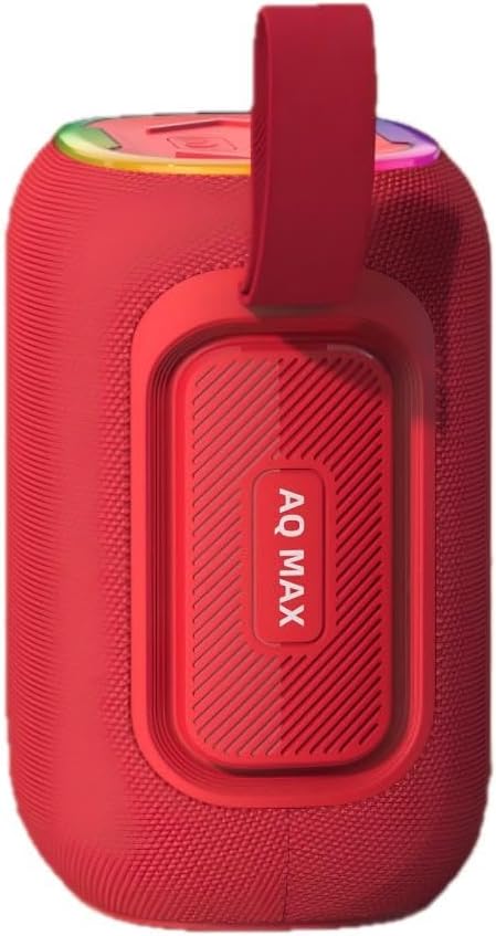 AQ MAX Bluetooth Speakers, Wireless Portable Bluetooth Speaker with TWS Dual Pairing, 24H Playtime, RGB Modes, IPX4 Waterproof Speaker, for Outdoor Home Party, Gift Ideas(Red)