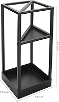Vista 5 de MyGift Paraguas de entrada independiente de metal geométrico de 20 pulgadas de alto, moderno tono latón, soporte para sombrilla o bastón con estante