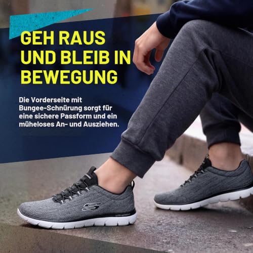 Skechers Summits Louvin Herrenschuhe, Schwarz/Weiß, 45.5 EU Weit – Ansicht 3