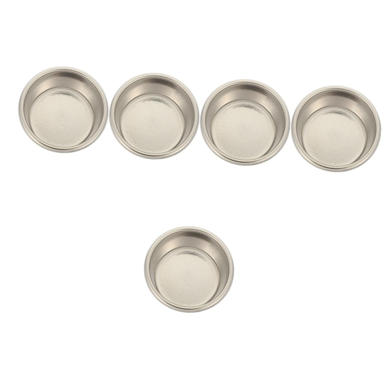 Uonlytech 5pcs Professional Espresso Filter Basket Stainless Machine Supply Reusable Design for Fine Coffee Powder for Home Brewing