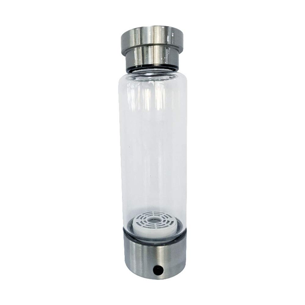 Generador De Agua Rica En Hidrógeno Ionizador De Agua Alcalina 3 Minutos Descarga De Alta Concentración Ozono Y Cloro Portátil USB Recargable Botella De Vidrio De Alto Borosilicato,350ml