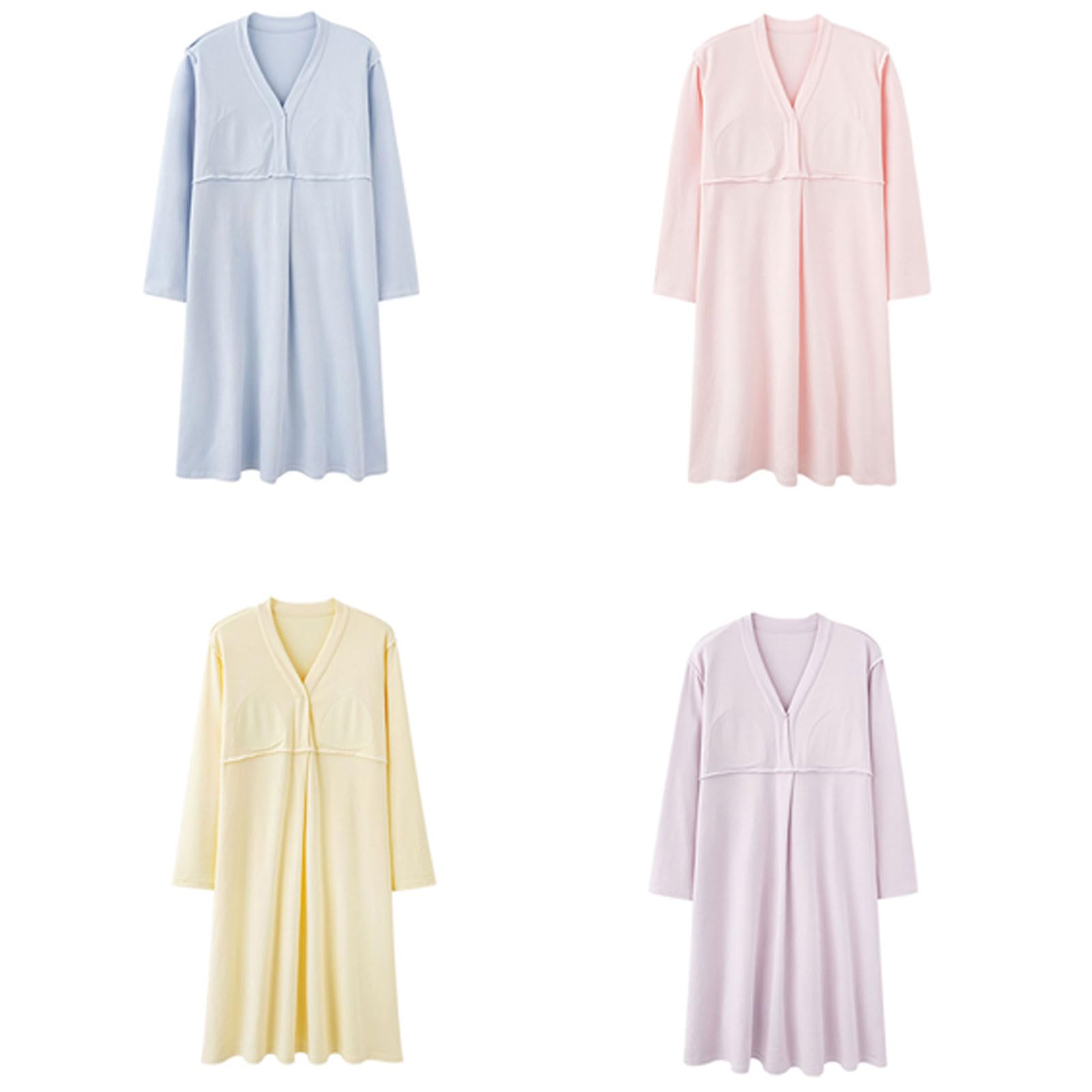 Abito da notte per maternità vestibilità ampia Camicia da notte liscia per allattamento con reggiseno integrato Vestiti per l'allattamento al seno per la gravidanza Camicia da notte morbida
