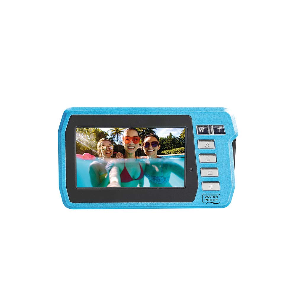 Easypix W3048 Edge Iceblue - Cámara Sumergible, 48MP Doble Pantalla