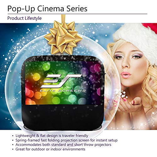 Elite Screens Pop-Up Cinema 84-Inch 16:9 Portable Outdoor Fast Folding Projector Screen Self Standing Ultra-Light Weight Movie Quick Collapsible Carrying Bag, Us Based Company 2-Year Warranty -Pop84H #TOP14