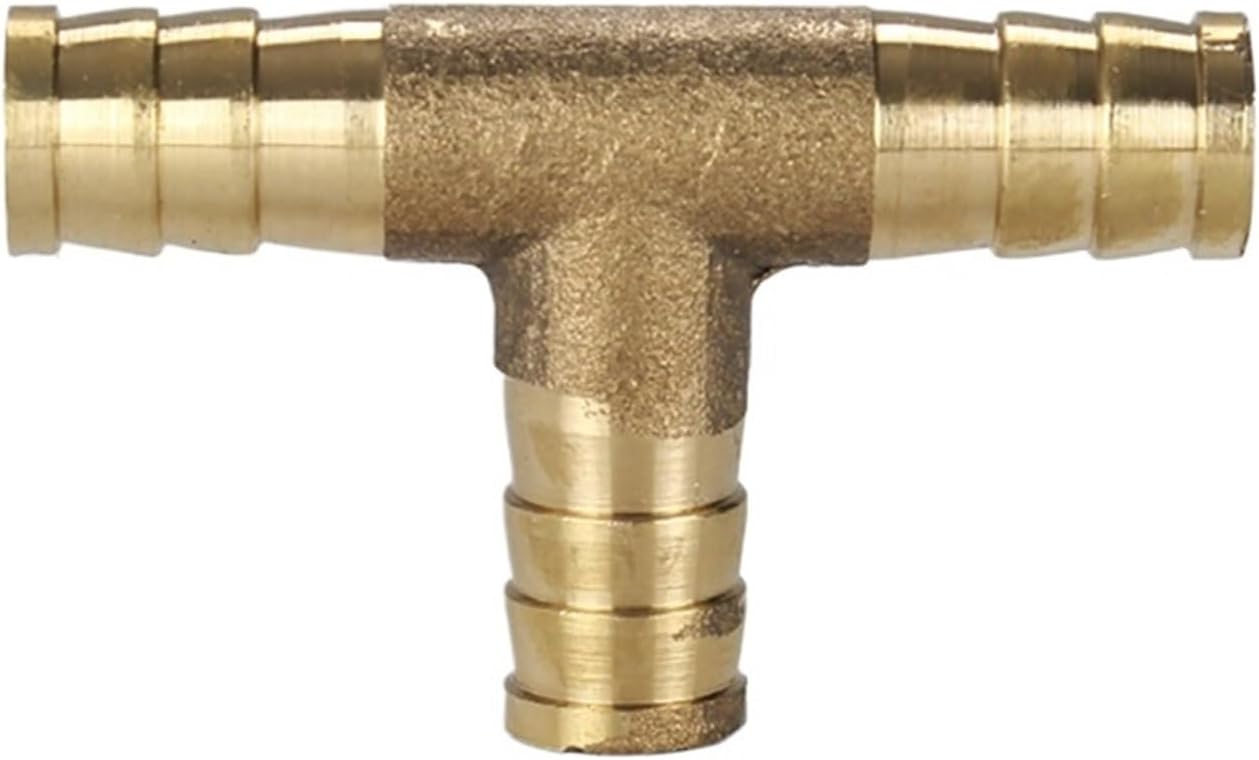 Brass Pipe Fitting Straight Tee Cross 6mm Hose Copper Tube Connector(Tee 10PCS) Pipe Fitting