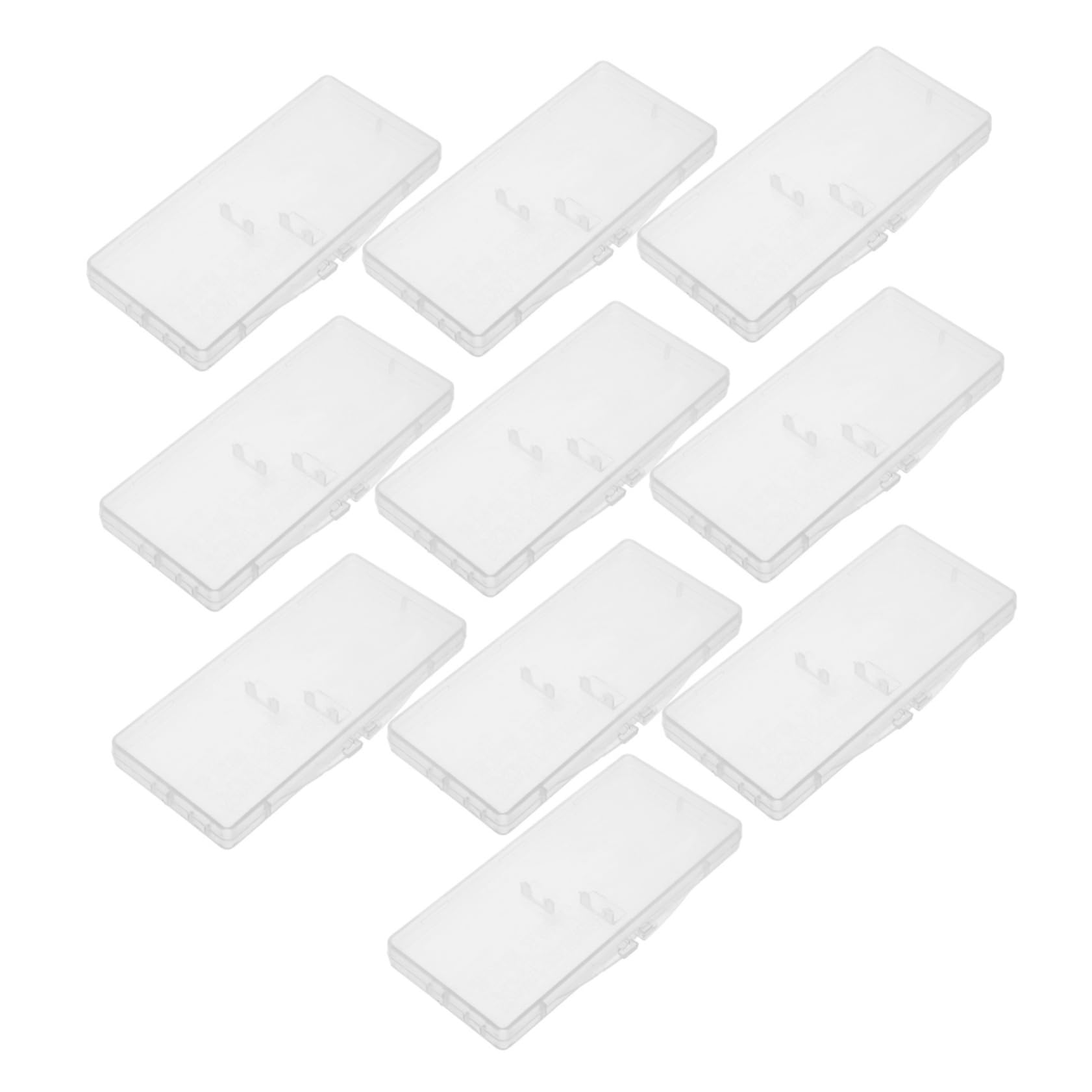 10Pcs Transparent Plastic Interdental Brush Holder Case with Flip Lid Compact Storage for Travel and Daily Use Dustproof Design for Two Brushes Space Saving