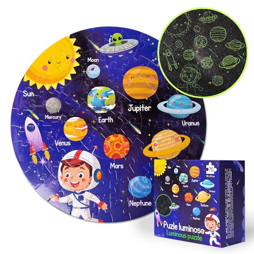 Puzzle Sistema Solar para niños (70 Piezas) - Puzzle 4 años y 5 6 7 8 - Juguetes niños 5 años - Juguetes Educativos Puzle Redondo XL Planetas Sistema Solar - Regalo niño puzle 5 años Puzzle Sistema Solar para niños (70 Piezas) - Puzzle 4 años y 5 6 7 8 - Juguetes niños 5 años - Juguetes Educativos Puzle Redondo XL Planetas Sistema Solar - Regalo niño puzle 5 años