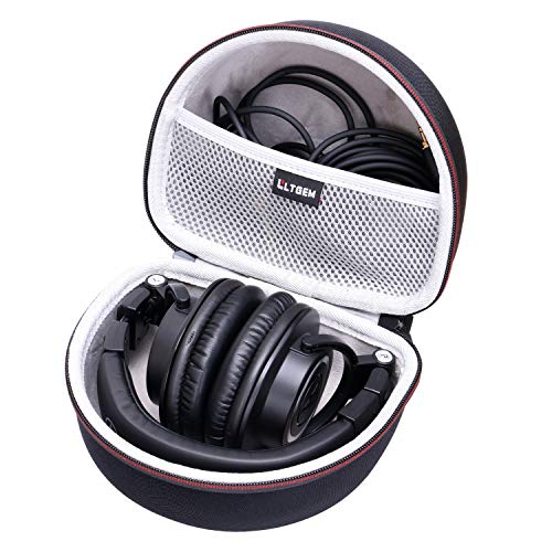 Headphone Case for Audio-Technica ATH-M30X / ATH-M50X / ATH-M40X / ATH-M50xBT2 / ATH-M50xBT2DS Headphones, Black+Grey