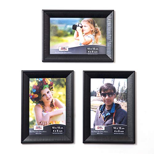 AJANTA ROYAL Synthetic Wood Photo Frame (6.1 x 8.1 inch, Black)