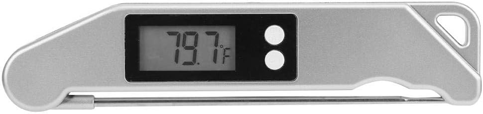 review Meat Thermometer, Digital Food Cooking Thermometer, Waterproof Ultra Fast with Collapsible Long Probe, Calibration for Kitchen BBQ Grill Smoker