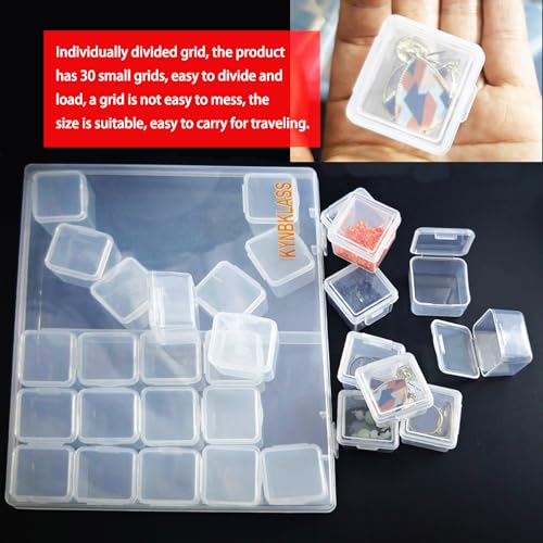 Image of 30 in 1 Diamond Art Storage Containers with Lids,Transparent Bead Organizer Box,Diamond art accessories-divided storage box,Jewelry Storage Case, Portable Labeled Trays for Home & Travel