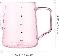 Vista 2 de Jarra de espuma de leche, tazas medidoras de vidrio transparente, jarra de espuma de leche, jarra de leche para café expreso, capuchino, latte, 16.9