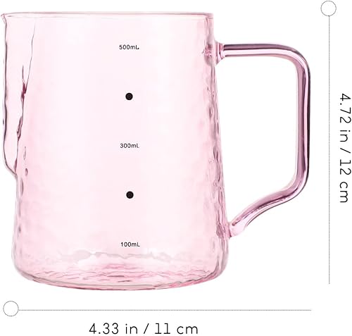 Miniatura 2 de Jarra de espuma de leche, tazas medidoras de vidrio transparente, jarra de espuma de leche, jarra de leche para café expreso, capuchino, latte, 16.9