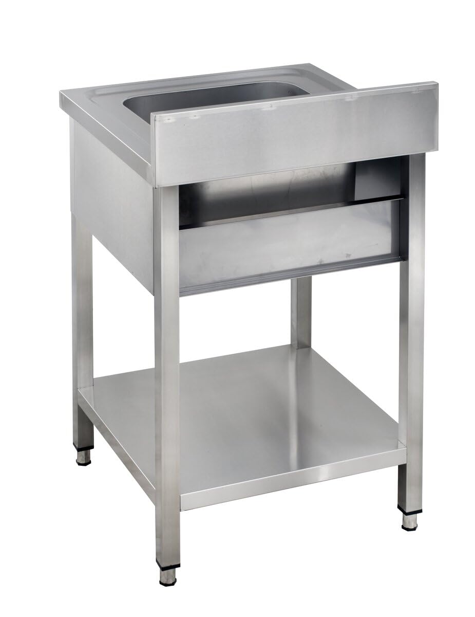 GastroHero Lavello da bagno 60 x 70 cm, in acciaio inox con base