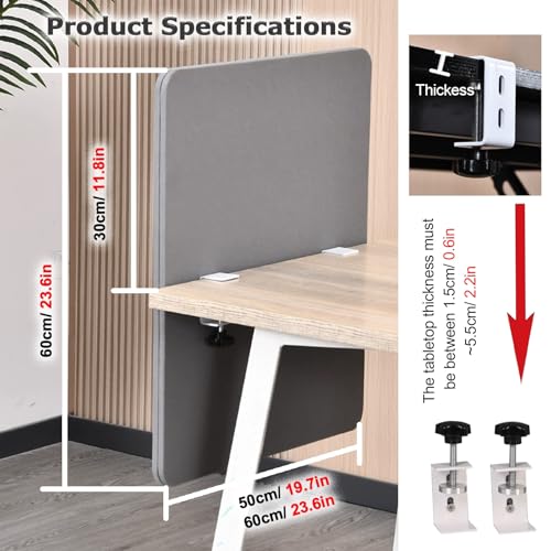 Cloison de séparation sous table réglable 39-47 pouces