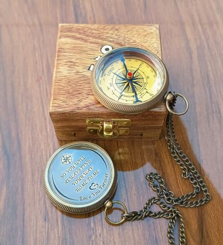 Brújula Personalizada en Latón - Regalo de Lujo con Mensaje Grabado, 2 pulgadas miniatura 5