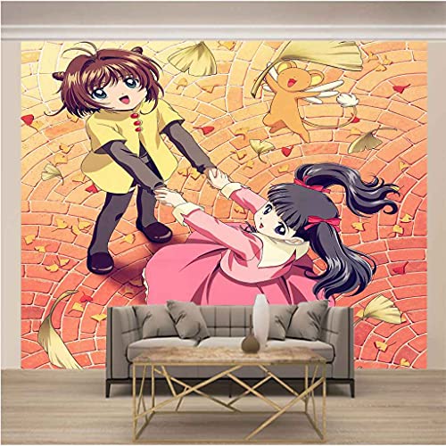 Murales 3D grand format de style animé pour chambre de fille