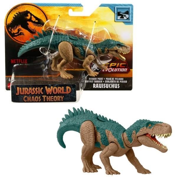 Jurassic World Danger Pack Rauisuchus Action Figure Toy, Camouflage, 6.68 x 5.62 x 3.21 inches