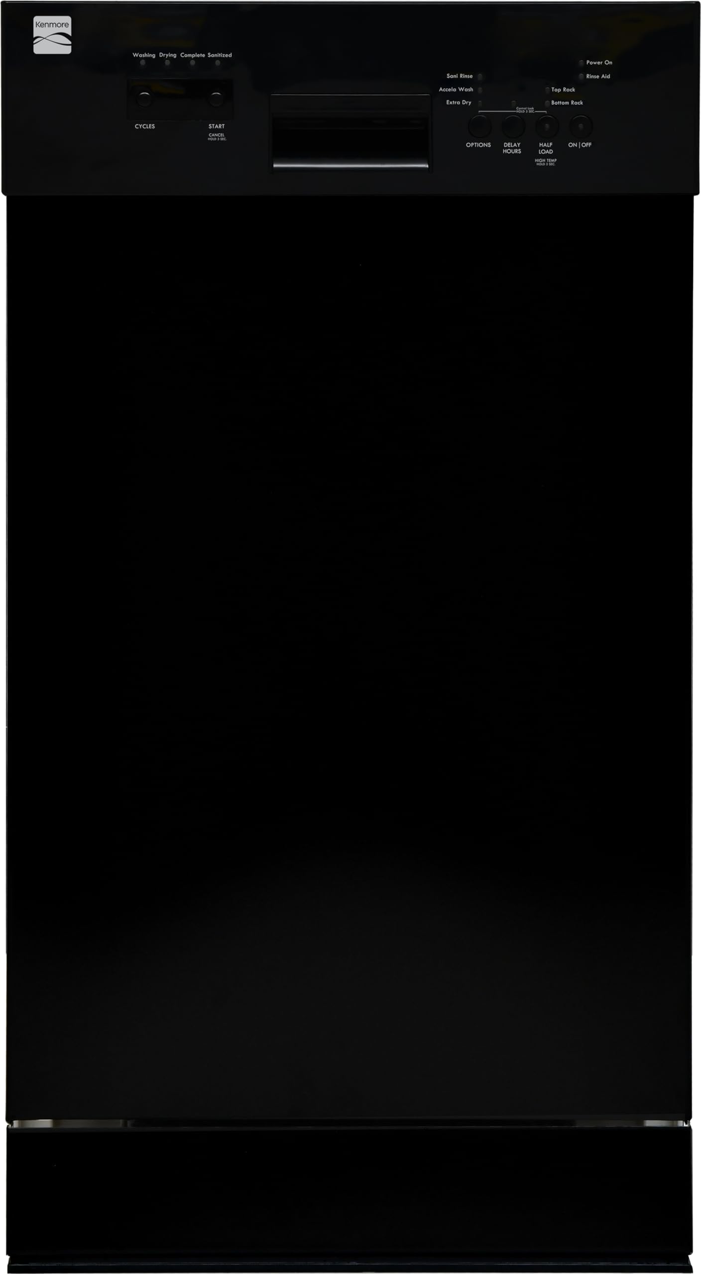 Lavavajillas Kenmore 22 14709 18 con tina de acero inoxidable empotrada con EasyFlex 3rd SmartWash UltraWash Plus TurboDry MoreSpace Rejilla ajustable Energy Star 22 44 Pr x 17 65 An x 32 29 Al Negro